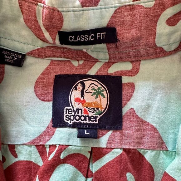 Vintage Reyn Spooner Shirt Reverse Print Pullover Monstera Leaf Size L - Picture 10 of 15